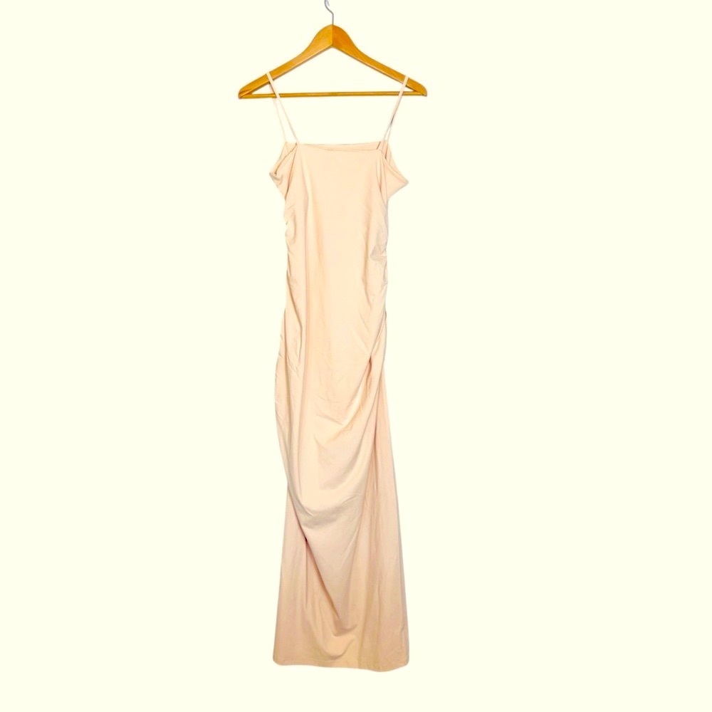 Susana Monaco Ivory Cream Nude Ruched Core Support Fitted Bodycon Maxi Dress - Picture 5 of 13